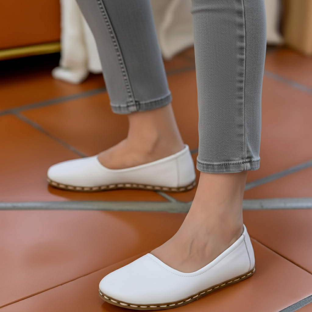 Women Barefoot White Barefoot Ballet Flats