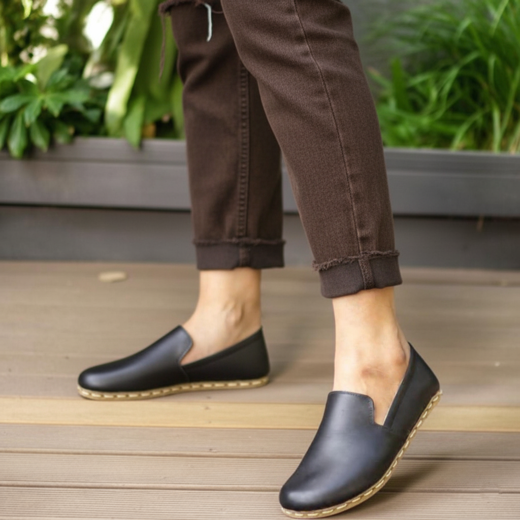 Women Barefoot Black Loafers