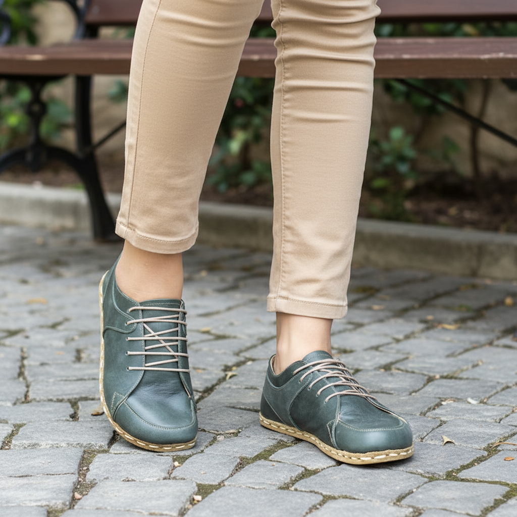 Women Barefoot Dark Green Sneakers