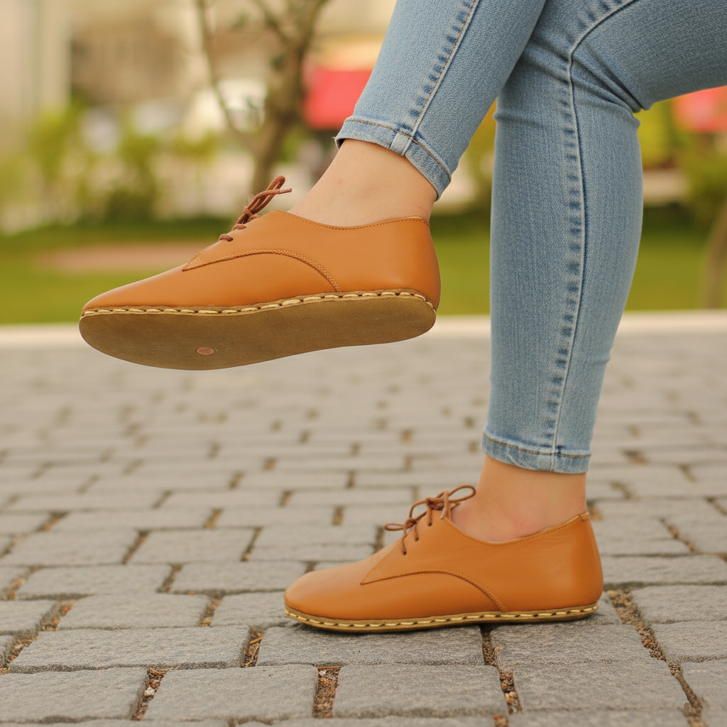 Women Barefoot Cocoa Brown Oxford Shoes